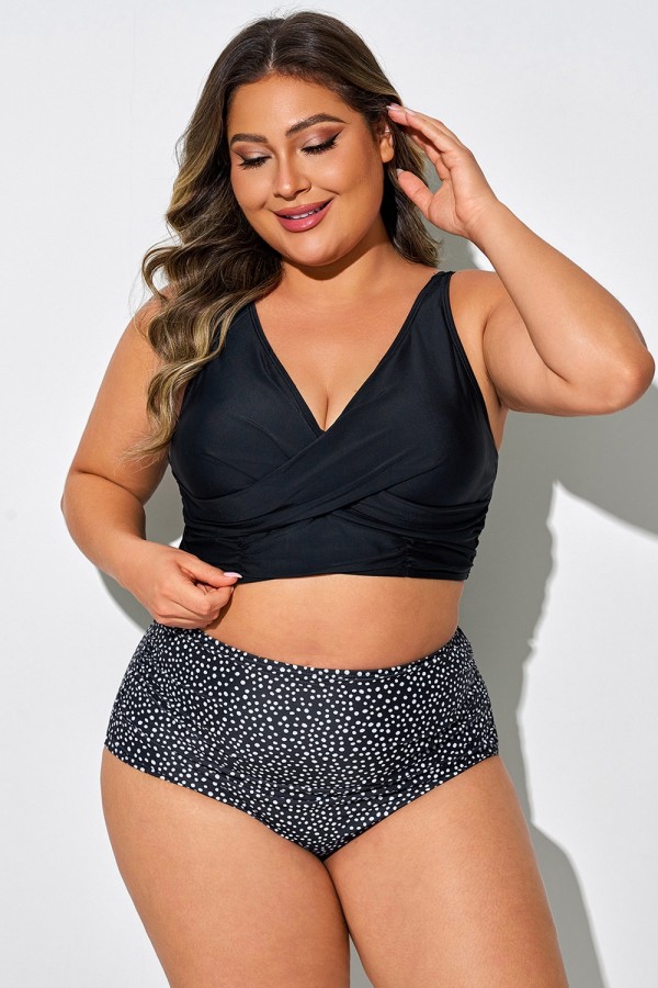 Top De Bikini Estilo Chaleco Con Giro Frontal Y Cierre Trasero Ajustable