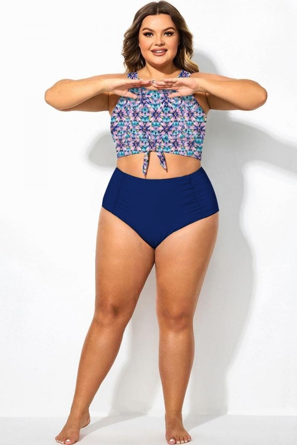 Royal Blue Elegant High Waist Swim Brief