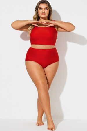 Braga Rojo Elegante de Cintura Alta para Señora