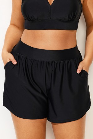Falda De Baño Negra De Secado Rápido