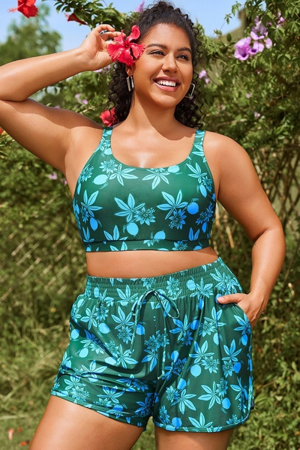 Top De Bikini De Mujer Tirantes Anchos Con Estampado De Maracuyá