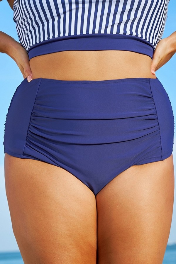 Braguita de Baño Elegante de Cintura Alta Azul Marino
