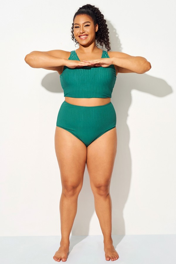 Braguitas de baño para mujer de tejido cómodo verde