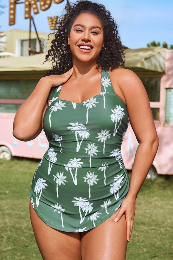 Traje de Baño de Una Pieza Ajustado con Palmera Nerde