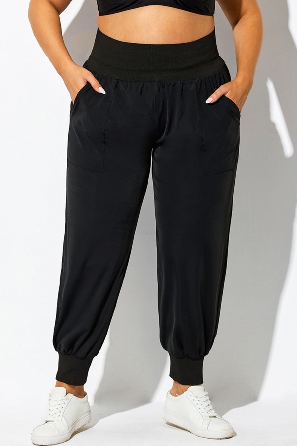 Pantalones de yoga de cintura alta con bolsillos laterales