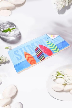 Toalla de Playa de Gran Tamaño de Arena Absorbente con Monopatín Estampado