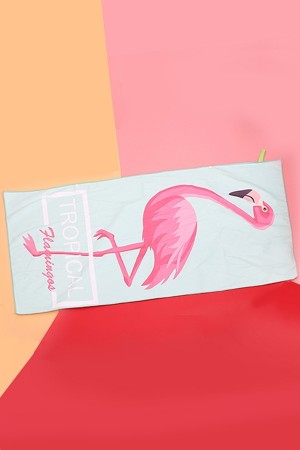 Toalla de Playa de Gran Tamaño de Arena Absorbente con Flamencos Estampado