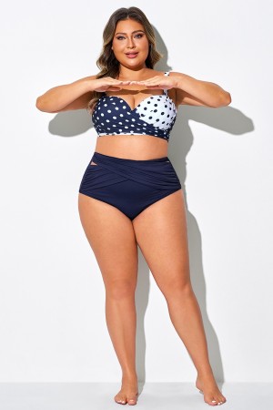 Braguita de playa sexy de vendaje azul oscuro para mujer