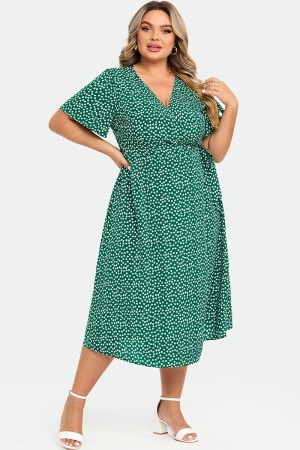 Vestido Maxi de Talla Grande de Nudo Lateral Cruzado con Floral Estampado