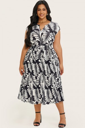 Vestido midi con manga japonesa y estampado floral de Silhouette